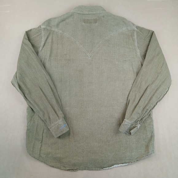 Ryan Michael XXL Mens Shirt Western Cowboy Silk Linen FLAWS 26x29 - Picture 16 of 16